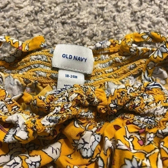 Old Navy toddler floral dress with spaghetti strap | size 18-24m - Picture 3 of 4